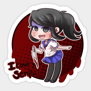 Ayano Aishi - Yandere Simulator Black Sticker